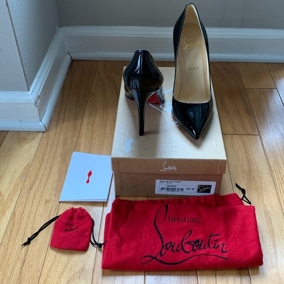 Christian Louboutin Pigalle 100 Black Patent Pump - Picture 6 of 14